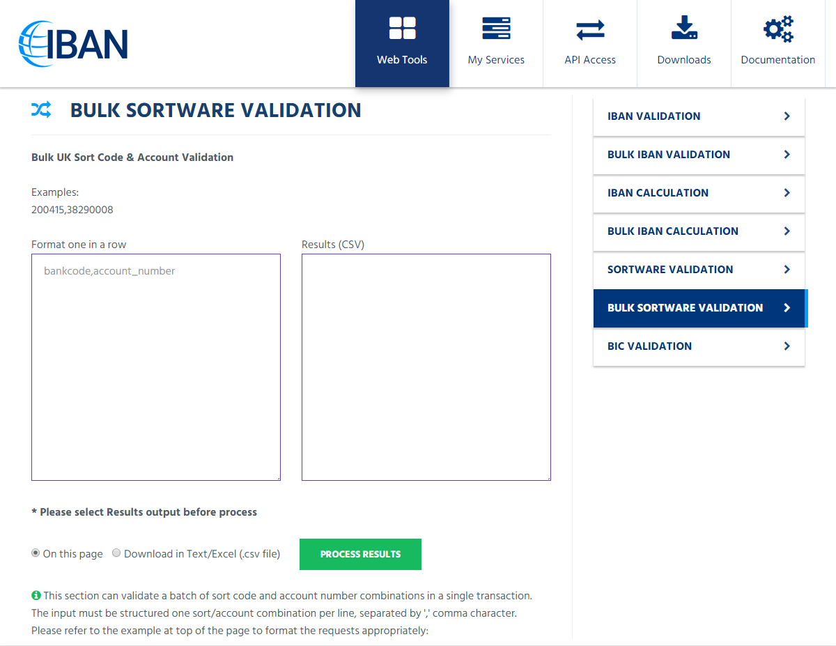 Bulk/Mass account validation